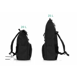Sac à dos à langer rolltop tokio mélange noir