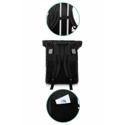 Sac à dos à langer rolltop tokio mélange noir