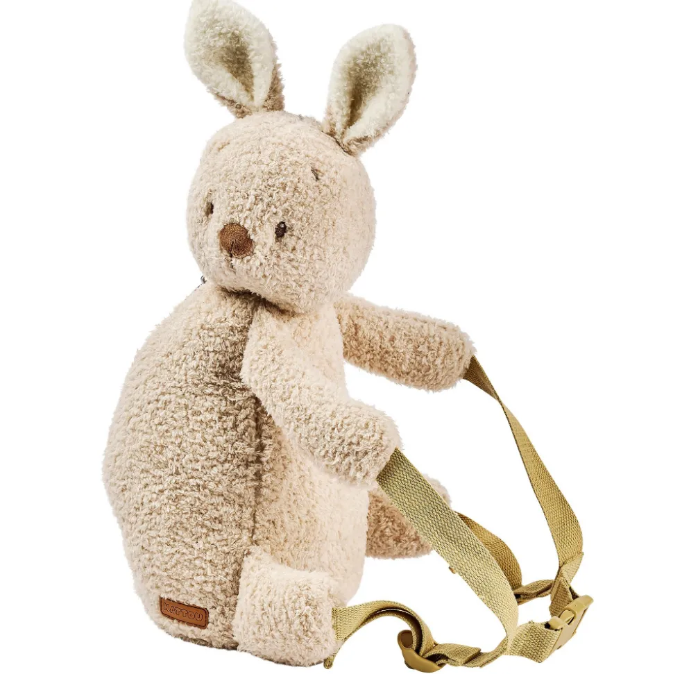 Sac à dos peluche lapin beige