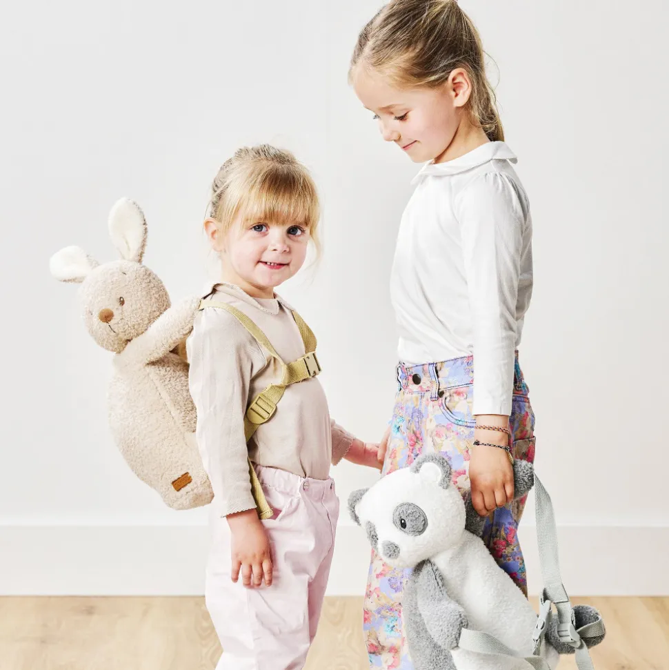 Sac à dos peluche panda gris