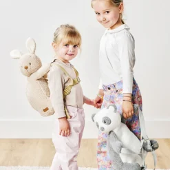 Sac à dos peluche panda gris