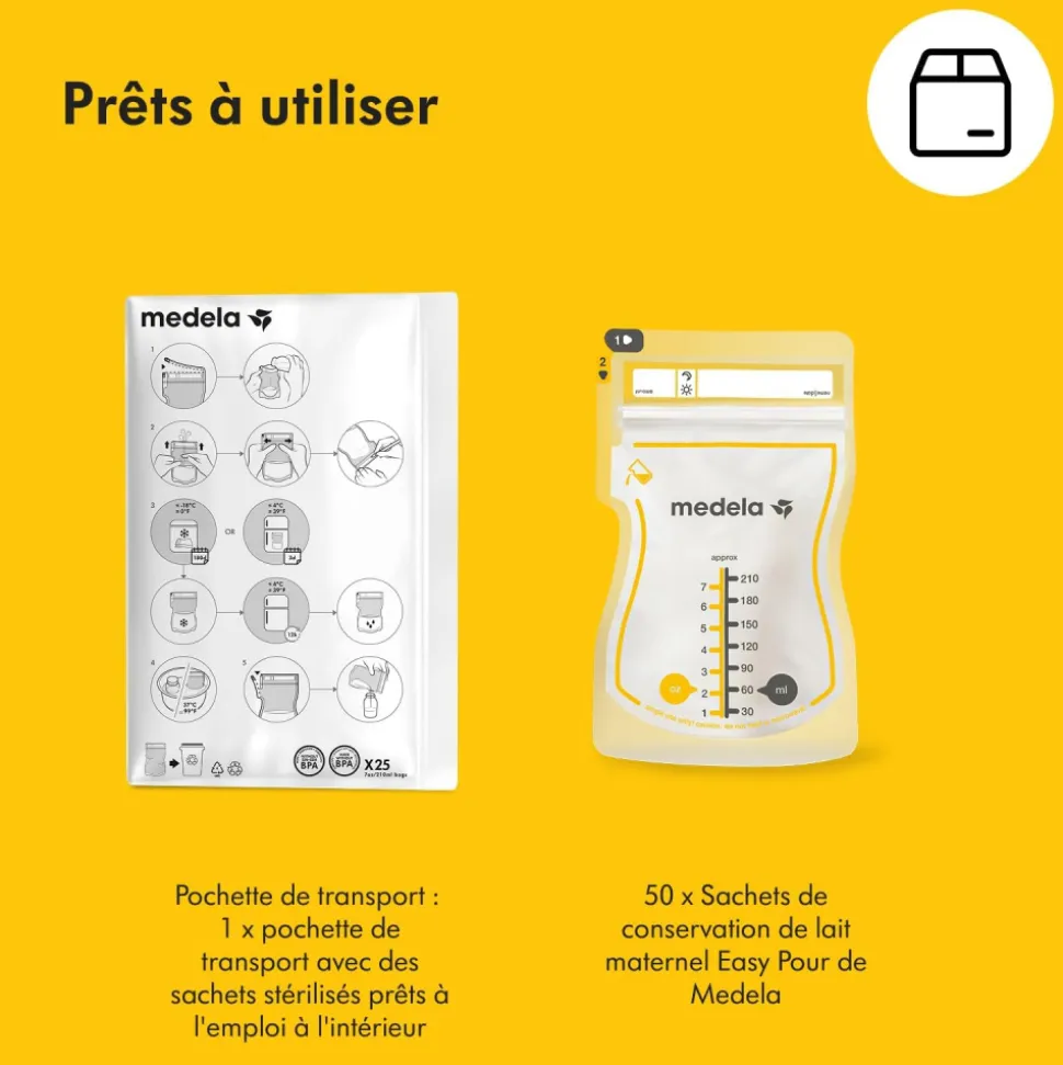 Sachets de conservation pour lait maternel - 25 pièces
