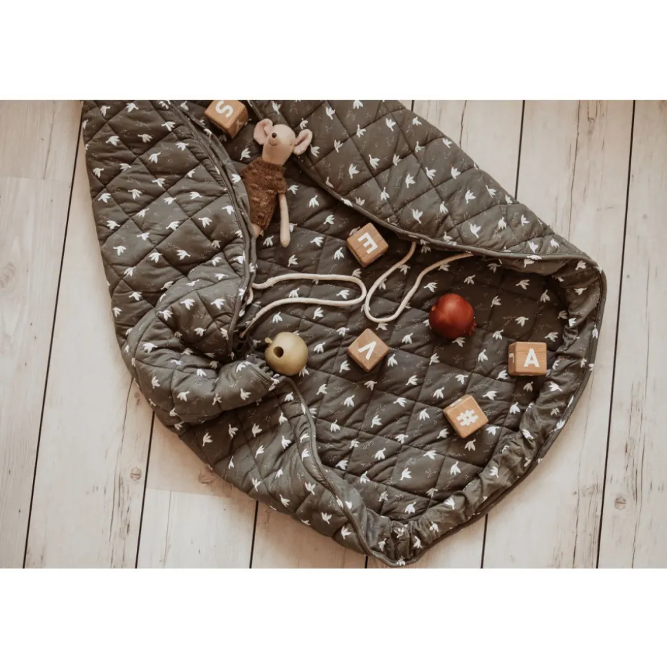 Sac à jouets / tapis d'éveil 2 en 1 en coton bio soft birds