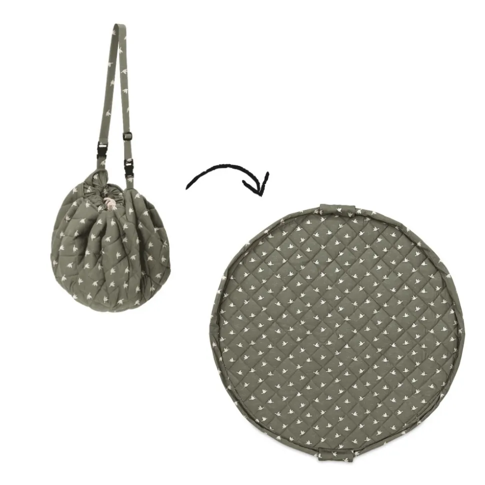 Sac à jouets / tapis d'éveil 2 en 1 en coton bio soft birds