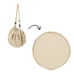 Sac à jouets / tapis d'éveil 2 en 1 en coton bio soft brown stripes