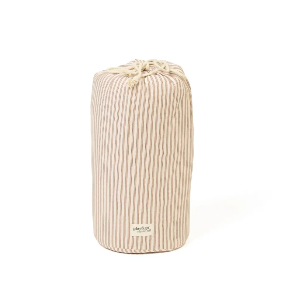 Sac à jouets / tapis d'éveil 2 en 1 en coton bio soft brown stripes
