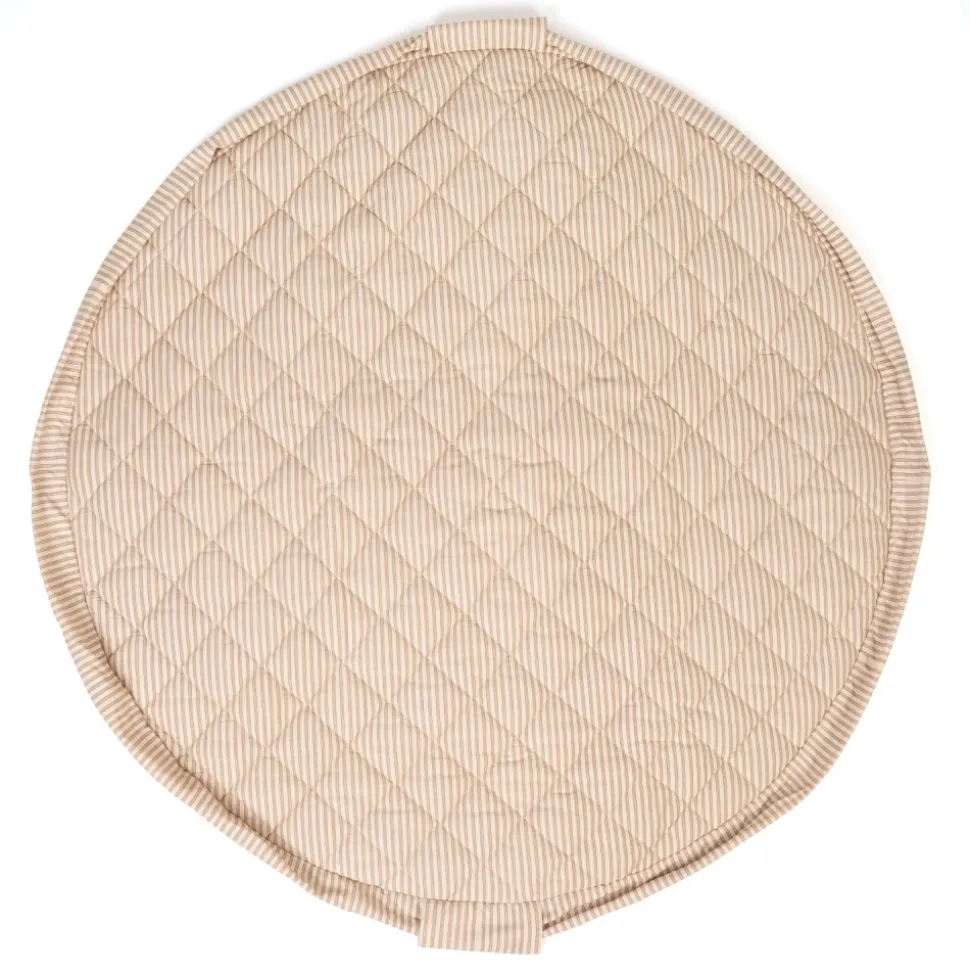Sac à jouets / tapis d'éveil 2 en 1 en coton bio soft brown stripes