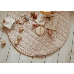 Sac à jouets / tapis d'éveil 2 en 1 en coton bio soft brown stripes