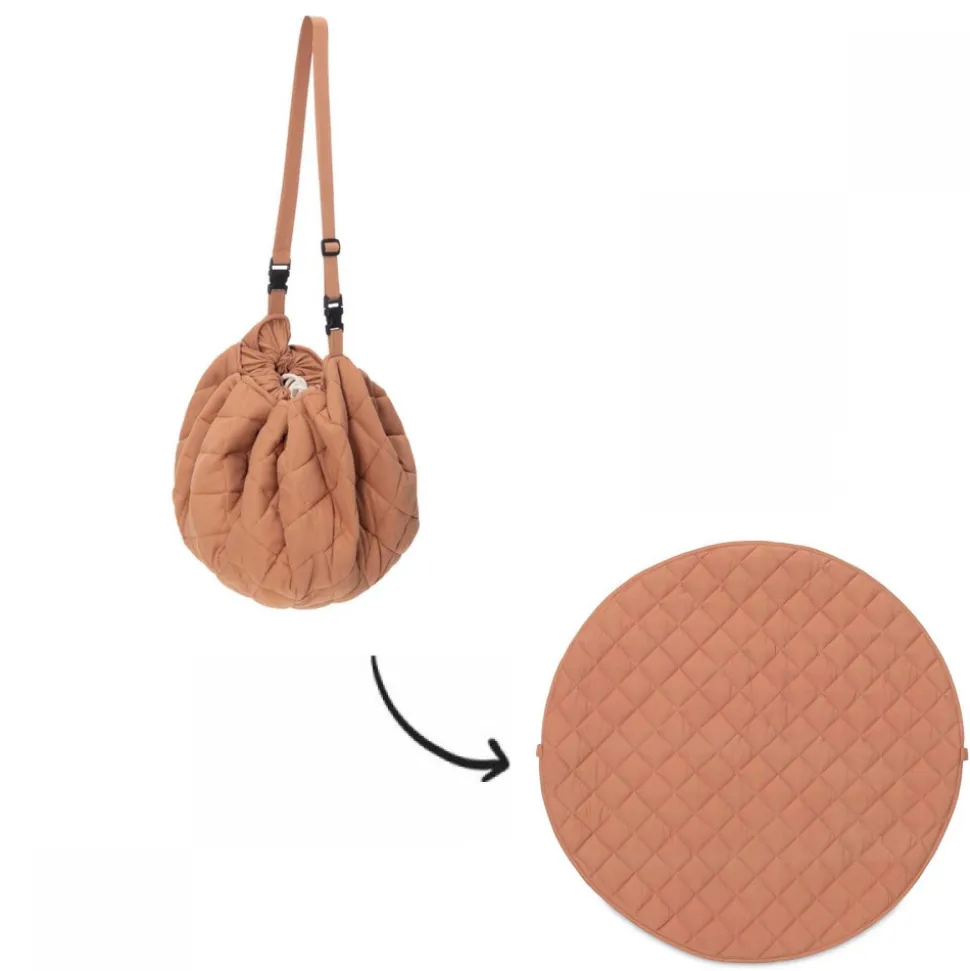 Sac à jouets / tapis d'éveil 2 en 1 en coton bio tawny brown