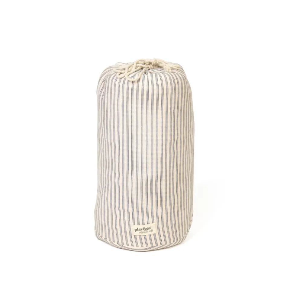 Sac à jouets / tapis d'éveil 2 en 1 en coton bio soft blue stripes