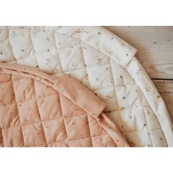 Sac à jouets / tapis d'éveil 2 en 1 en coton bio fleuri