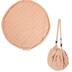 Sac à jouets / tapis d'éveil 2 en 1 en coton bio fleuri