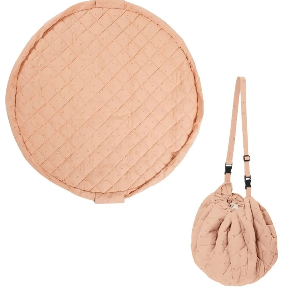 Sac à jouets / tapis d'éveil 2 en 1 en coton bio fleuri