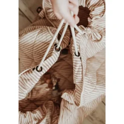Sac à jouets / tapis d'éveil 2 en 1 noomad soft brown stripes