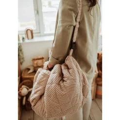 Sac à jouets / tapis d'éveil 2 en 1 noomad soft brown stripes