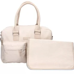 Sac à langer avec matelas à langer velours côtelé sable