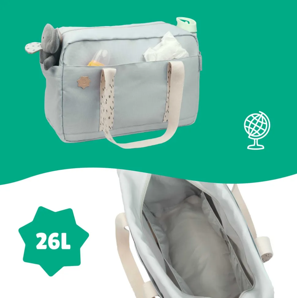 Sac à langer bowling gris