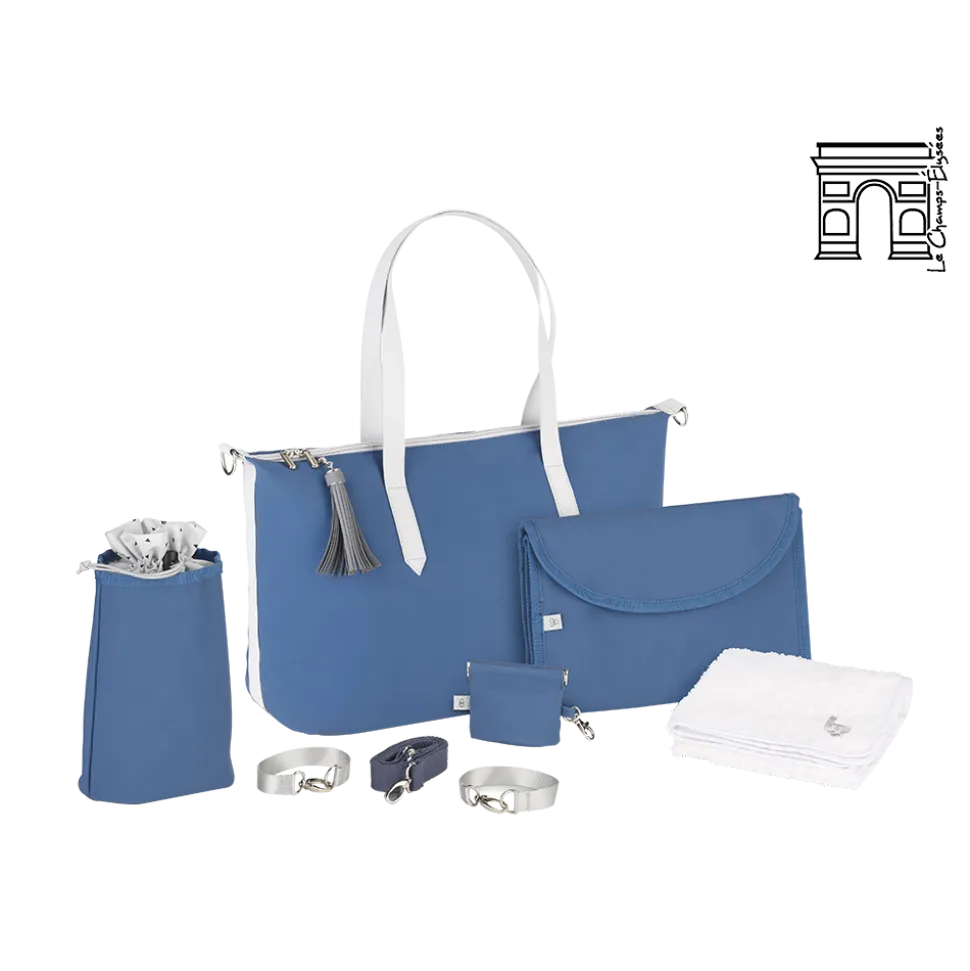 Sac à langer champs-elysees bleu minéral