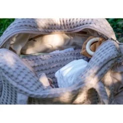 Sac à langer coton gaufré latte