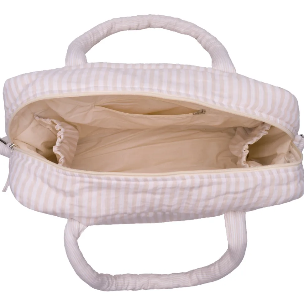 Sac à langer en gaze de coton rayé galet