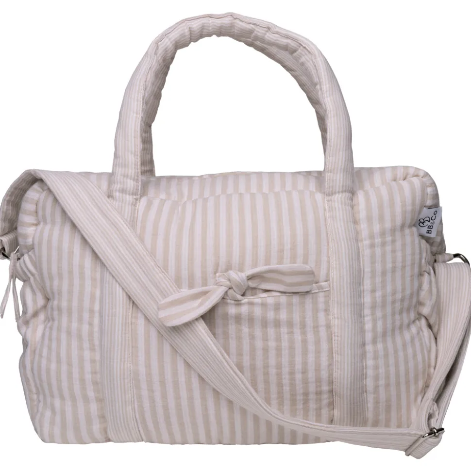 Sac à langer en gaze de coton rayé galet