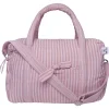 Sac à langer en gaze de coton rayé vieux rose