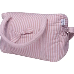 Sac à langer en gaze de coton rayé vieux rose