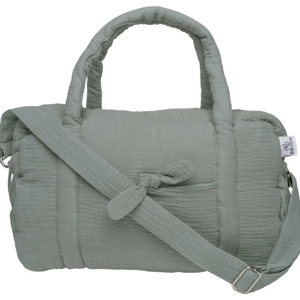 Sac à langer en gaze de coton vert de gris