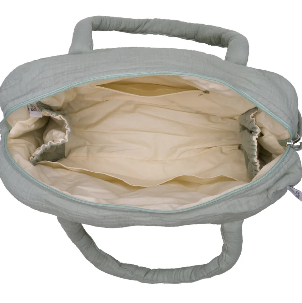 Sac à langer en gaze de coton vert de gris