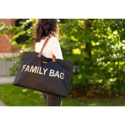 Sac à langer family bag noir et or