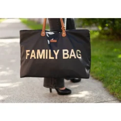 Sac à langer family bag noir et or
