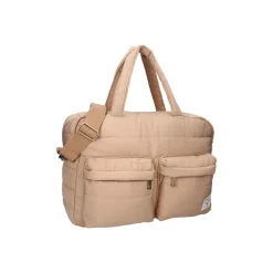 Sac à langer imperméable matelassé avec matelas à langer 2 crochets - beige