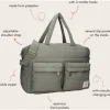 Sac à langer imperméable matelassé avec matelas à langer 2 crochets - vert