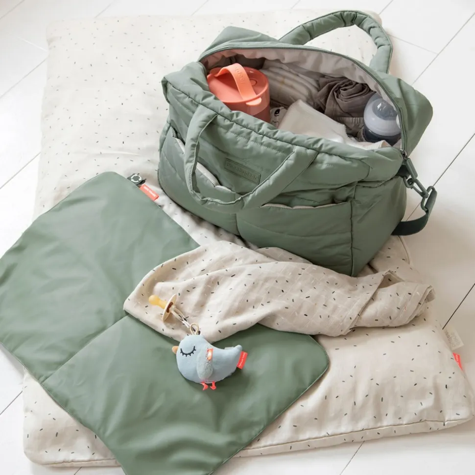 Sac à langer matelassé vert