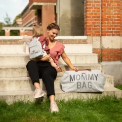 Sac à langer mommy bag canvas gris