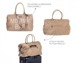 Sac à langer mommy bag matelassé beige