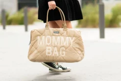 Sac à langer mommy bag matelassé beige
