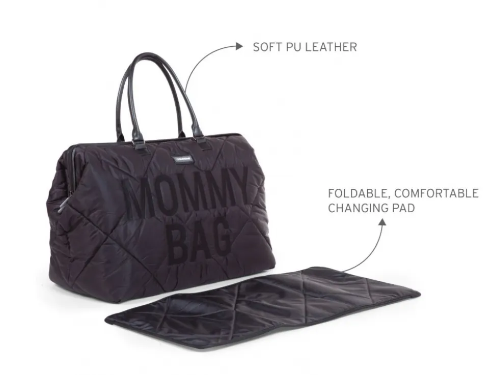 Sac à langer mommy bag matelassé noir