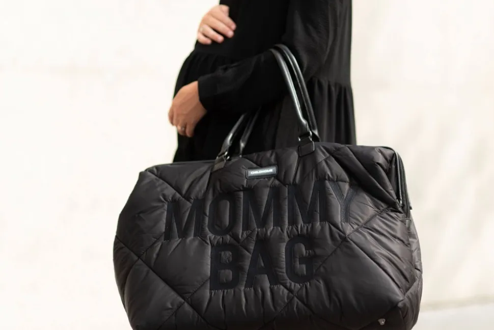 Sac à langer mommy bag matelassé noir