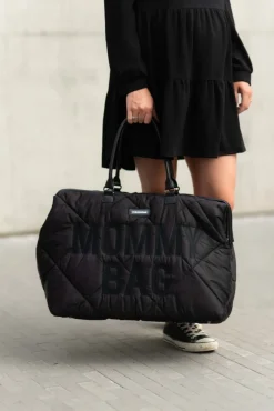 Sac à langer mommy bag matelassé noir