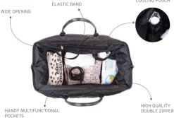 Sac à langer mommy bag matelassé noir