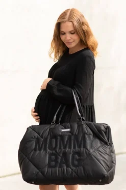 Sac à langer mommy bag matelassé noir