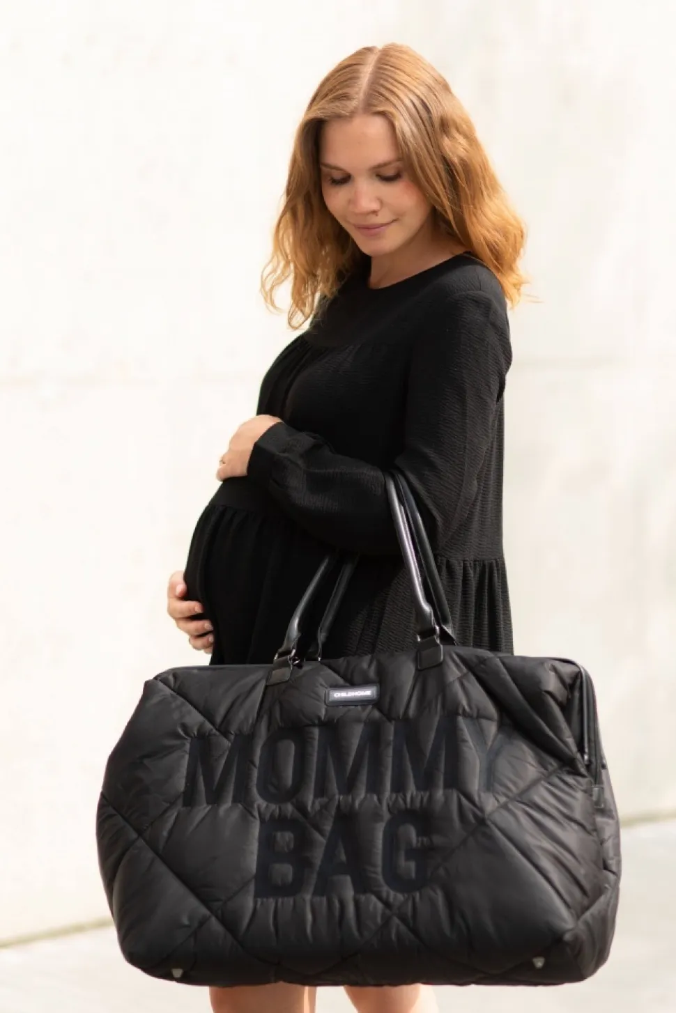 Sac à langer mommy bag matelassé noir