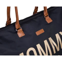 Sac à langer mommy bag noir et or