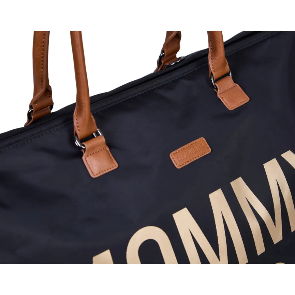 Sac à langer mommy bag noir et or