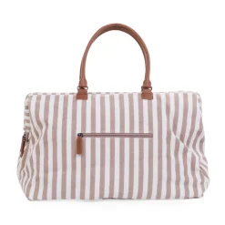 Sac à langer mommy bag rayures nude et terracotta