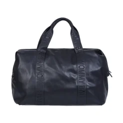 Sac à langer mommy bag signature simili cuir noir