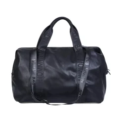 Sac à langer mommy bag signature simili cuir noir