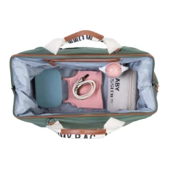 Sac à langer mommy bag signature canvas vert