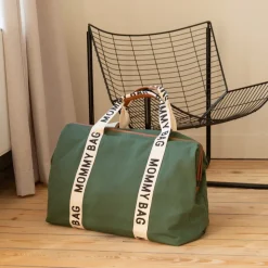 Sac à langer mommy bag signature canvas vert